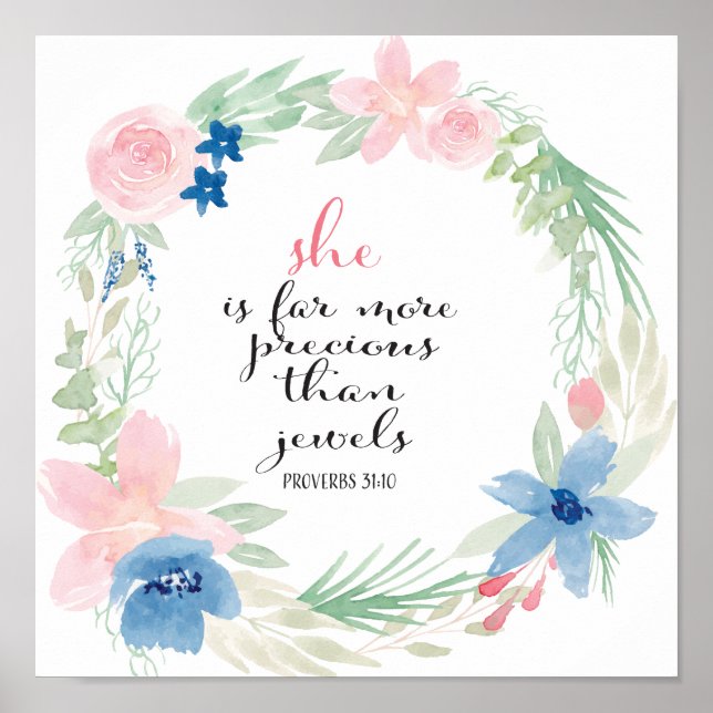 She is far more precious than Jewels - Proverbs 31 Poster (Front)