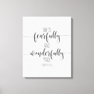 She Is Fearfully And Wonderfully Made, Psalm 139:1 Canvas Print