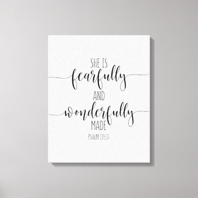She Is Fearfully And Wonderfully Made, Psalm 139:1 Canvas Print (Front)