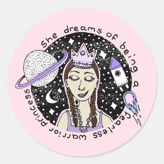 She is fearless Feminist Girl's Stickers (Front)