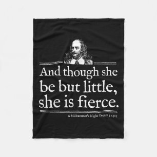 She Is Fierce Shakespeare Quote Shirt Theater Play Fleece Blanket