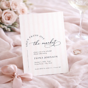 She Is Fresh Off the Market Stripe Bridal Shower Invitation