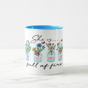 "SHE IS FULL OF FIRE" INSPIRATIONAL QUOTE MUG