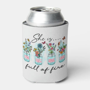 She Is Full of Fire – Vibrant Floral Empowerment Can Cooler