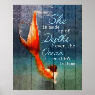 She Is Made Up Depths Mermaid Poster
