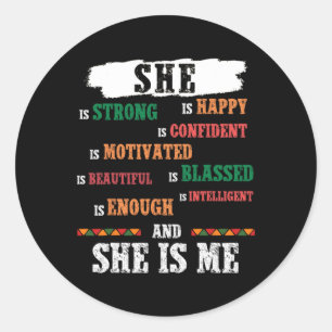 She Is Me Black Lives Problem Black History Month  Classic Round Sticker