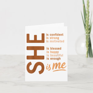 She Is Me Confident Strong Educated Black History  Card