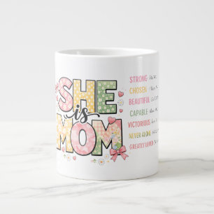 She Is Mom Bible Verse Large Coffee Mug