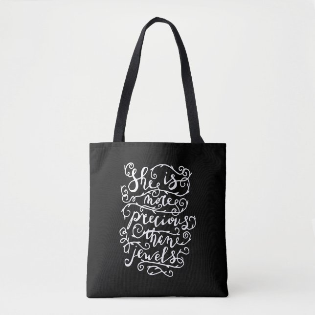 she is more precious than jewels tote bag (Front)