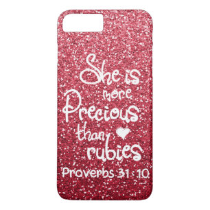 She Is More Precious Than Rubies Proverbs Glitter Case-Mate iPhone Case