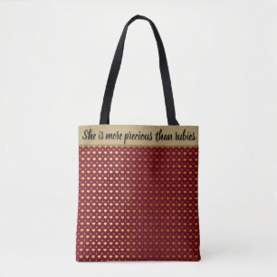 She Is More Precious Than Rubies Proverbs Tote Bag