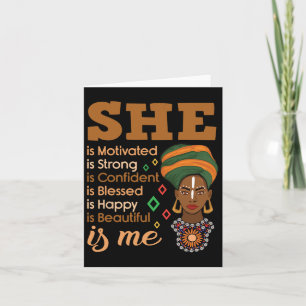 She Is Motivated Strong Confident Blessed Happy An Card