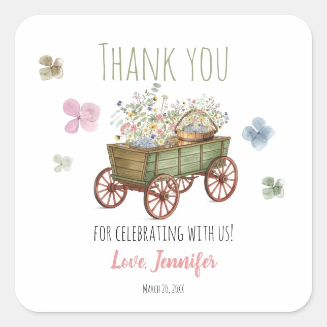 She is off the market Bridal Shower  Square Sticker (Front)