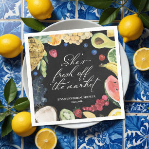 She is off the Market   Chalkboard Bridal Shower Napkin