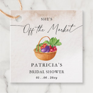 She is off the Market Farmers Market Bridal Shower Favour Tags