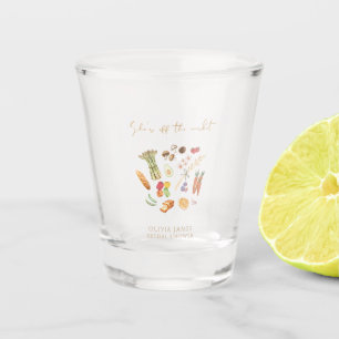 She is off the market floral bridal shower shot glass