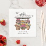 She Is Off The Market Floral Shop Bridal Shower Napkin<br><div class="desc">"She is off the market" a rustic bridal shower design with a watercolor-painted flower shop.</div>