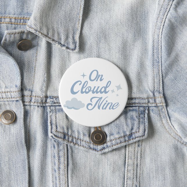 She Is On Cloud 9 Bachelorette Party Favours 3 Inch Round Button (In Situ)