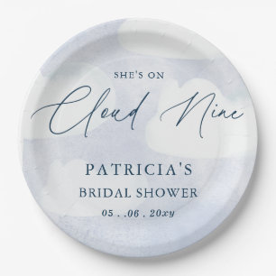 She is on Cloud Nine Bridal Shower Paper Plate