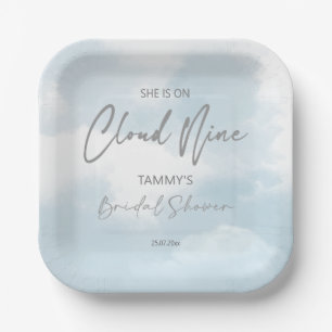 She is on cloud nine bridal shower  paper plate