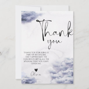 She is on cloud nine bridal shower thank you card