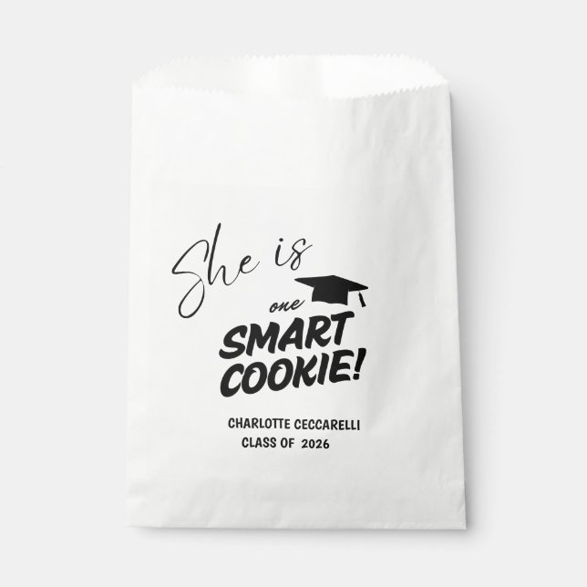 SHE is One Smart Cookie Graduation  Favour Bag (Front)