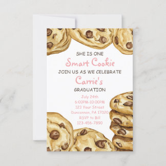 She is One Smart Cookie Graduation Invitation