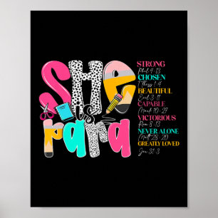 She Is Para Teacher Happy First Day Of School Back Poster