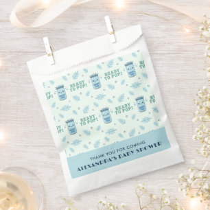 She Is Ready To Pop Baby Shower Blue Kawaii Soda  Favour Bag