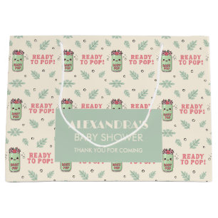 She Is Ready To Pop Baby Shower Boho Kawaii Soda Large Gift Bag