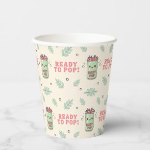 She Is Ready To Pop Baby Shower Girl Boho Kawaii  Paper Cups