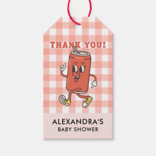 She Is Ready To Pop Baby Shower Thank You Gingham Gift Tags