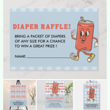 She Is Ready To Pop Blue Gingham Diaper Raffle