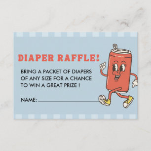 She Is Ready To Pop Blue Gingham Diaper Raffle Enclosure Card