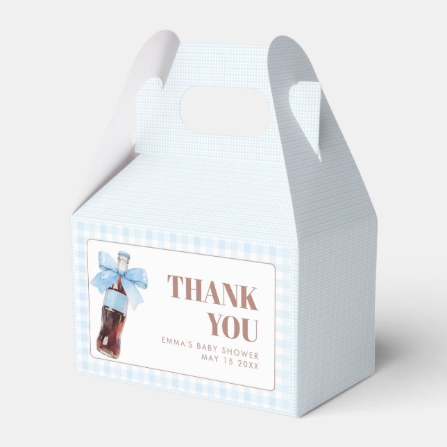 She Is Ready to Pop Blue Soda Pop Baby Shower Favor Box (Front Side)