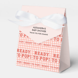 She Is Ready to Pop Retro Red Gingham Thank you Favor Box