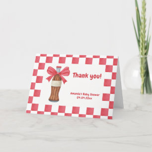 She is Ready to Pop Soda Bottle Baby Shower Thank You Card