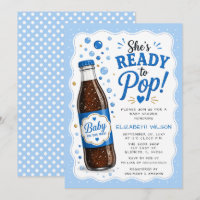 She is Ready To Pop Soda Bottle Boy Baby Shower