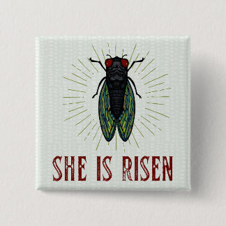 She Is Risen Card 2 Inch Square Button