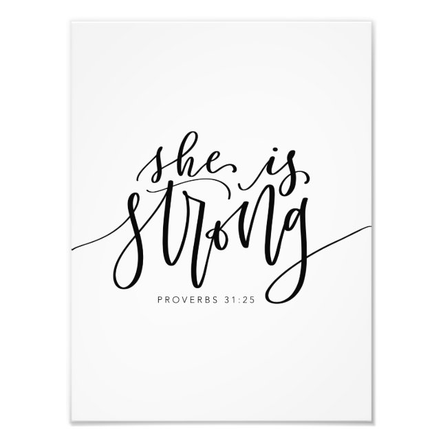 She is strong bible verse photo print (Front)