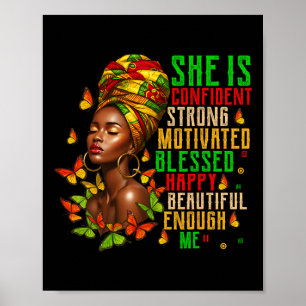 She Is Strong Educated Blessed Black History Women Poster