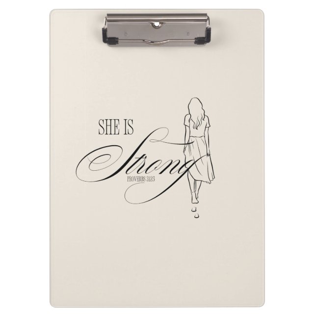 She is Strong Proverbs 31:25 Clipboard (Front)