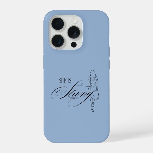 She is Strong Proverbs 31:25 iPhone Case (Back)