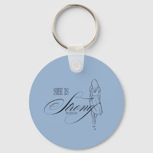 She is Strong Proverbs 31:25 Keychain