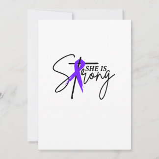She Is Strong Purple Ribbon Save The Date