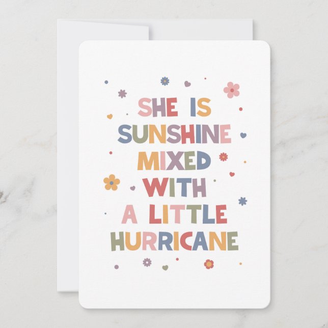 She Is Sunshine Mixed With A Little Hurricane Holiday Card (Front)