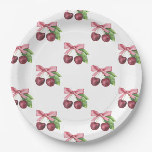 She is the cherry on top baby shower paper plate