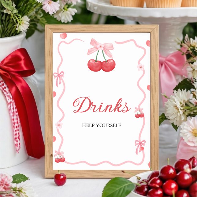 She Is the Cherry on Top | Drinks Table Sign (Creator Uploaded)