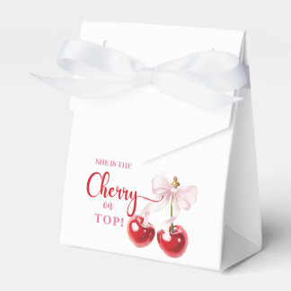 She is the Cherry Top Tent Favour Box with Ribbon