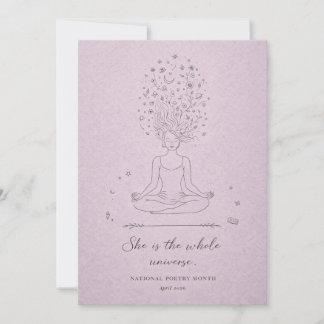 She Is The Whole Universe Celestial Woman Poetry Holiday Card